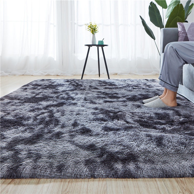 Black & Grey Square Area Rug